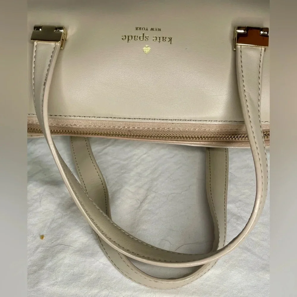 KS238263 Kate Spade Parker Street Allena Tan Leather Suede Satchel - Picture 6 of 8
